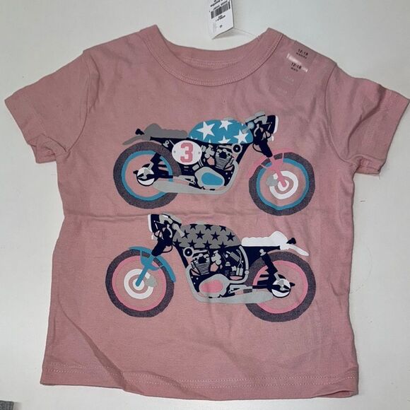 🔥Gap Kids Pink Motorcycle Graphic T-Shirt - Picture 1 of 4